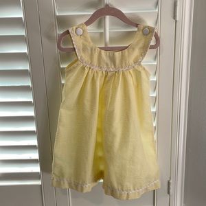 Yellow seersucker yoke dress